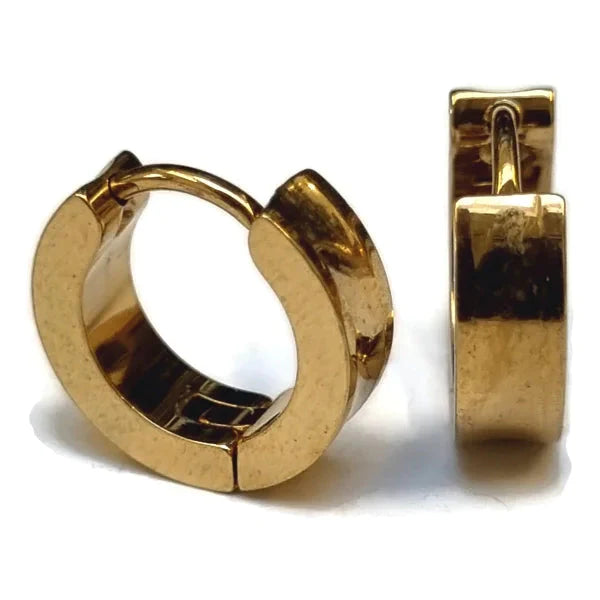 Stalen Oorringen 14mm Goudkleur Afgeronde inkeping-14x4mm 14mm alles bol chirurgisch staal dames Geen edelsteen Geen hanger Geen_Parel goudkleurig heren Meerdere Varianten oorbellen Oorringen oorringetjes PVD sandblasted Soort sieraad_Oorringen Staal uniseks Volwassenen zirkonia zonder hanger Zonder_hanger zweerknopjes