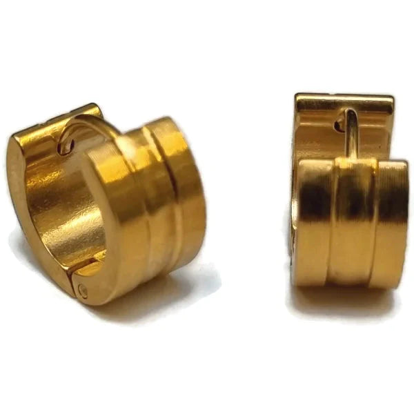 Stalen Oorringen 14mm Goudkleur Streep-14x7mm 14mm alles bol chirurgisch staal dames Geen edelsteen Geen hanger Geen_Parel goudkleurig heren Meerdere Varianten oorbellen Oorringen oorringetjes PVD sandblasted Soort sieraad_Oorringen Staal uniseks Volwassenen zirkonia zonder hanger Zonder_hanger zweerknopjes