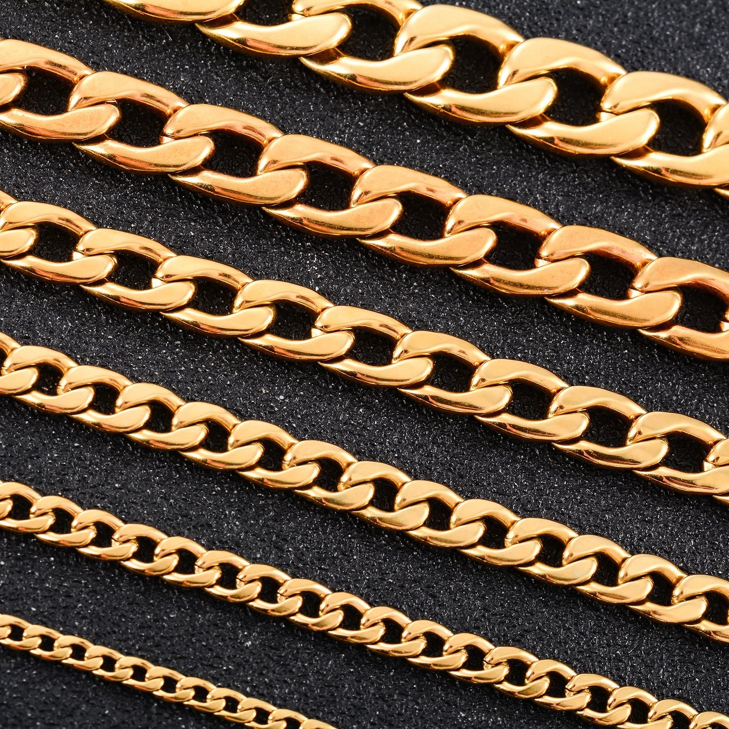 -Platte Gourmet Ketting Goudkleurig Cuban chain-Aramat Jewels
