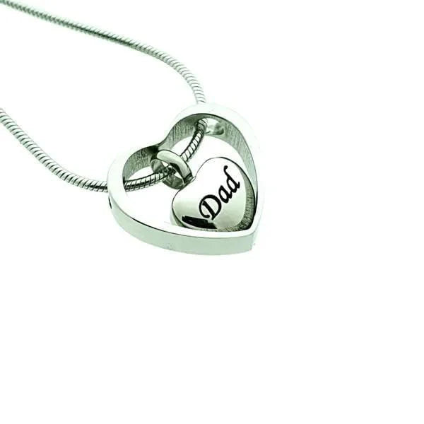 Stalen Ashanger Vader Hart-in-Hart-Zilverkleur-2cm alles Aramat Jewels ashangers Assieraad chirurgisch staal gedenkhangers gedenksieraden Geen hanger Geen_Parel hart Hart met vleugels-Dad-2x5cm Hart-Dad-3.2x1.9mm Hart-Dad-3x1.8mm Meerdere Varianten My dad love always-2.8x1.7mm PVD staal uniseks vader Volwassenen zilverkleurig zonder_ketting zwart