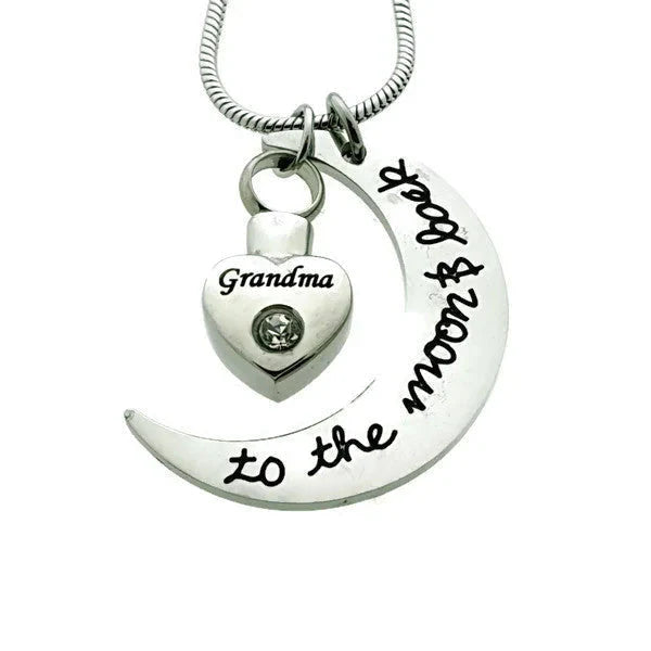 Stalen Ashanger Oma - Meerdere Modellen Maan-To-the-moon-and-back-Zirkonia-3cm 8720157000310 alles Aramat Jewels ashangers Assieraad chirurgisch staal Gedenkhangers gedenksieraden hang756 Meerdere Varianten Met_steen PVD Staal uniseks Volwassenen zilverkleurig zirkonia