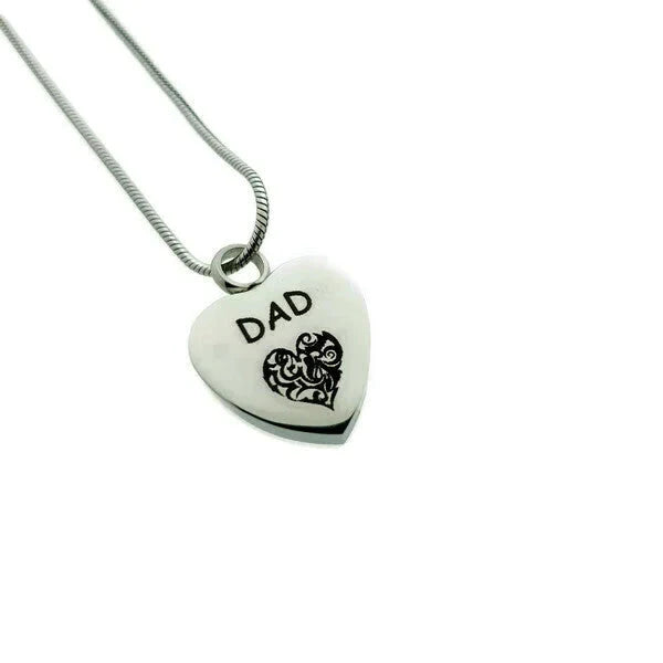 Stalen Ashanger Vader Hart met hartje-Zilverkleur-2.5cm alles Aramat Jewels ashangers Assieraad chirurgisch staal gedenkhangers gedenksieraden Geen hanger Geen_Parel hart Hart met vleugels-Dad-2x5cm Hart-Dad-3.2x1.9mm Hart-Dad-3x1.8mm Meerdere Varianten My dad love always-2.8x1.7mm PVD staal uniseks vader Volwassenen zilverkleurig zonder_ketting zwart