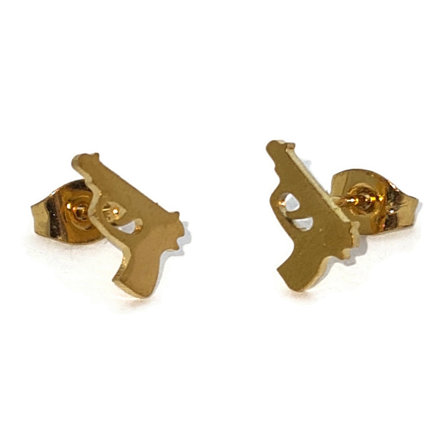 Chirurgisch Stalen Oorbellen Geweer Goudkleur-9x6mm 6mm 8720157035596 9mm alles Aramat Jewels chirurgisch staal fgift Geen edelsteen Geen hanger Geen oormodel Geen steen geometrisch gepolijst goudkleurig heren Meerdere kleuren oorbellen PVD Staal Volwassenen zilverkleurig zonder hanger zonder steen Zonder_hanger Zonder_steen zweerknopjes