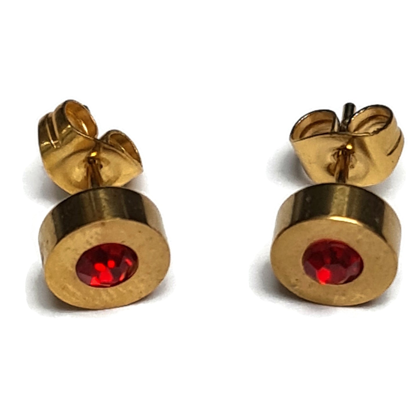 Rode Kristal Oorbellen met Gouden Afwerking