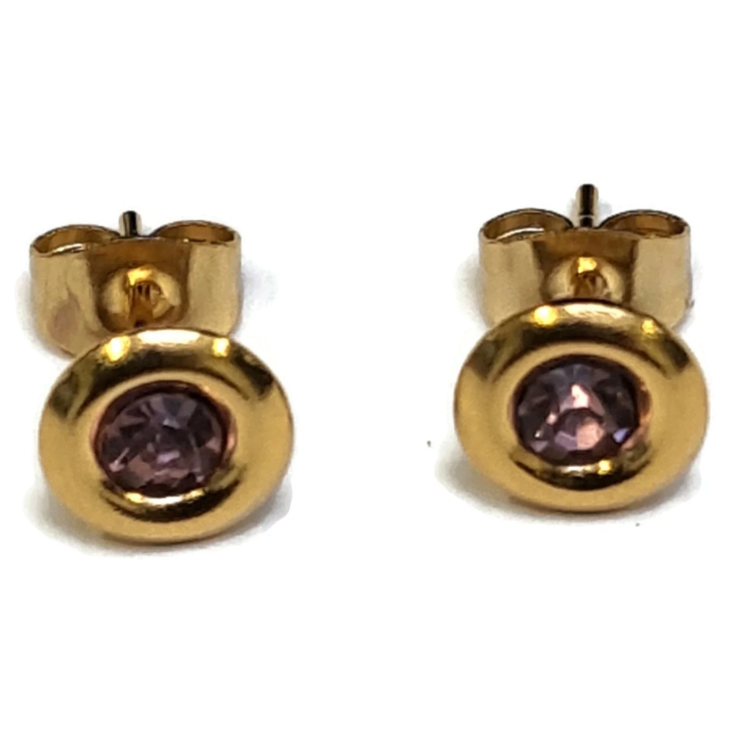 Roze Kristal Oorbellen van 8mm