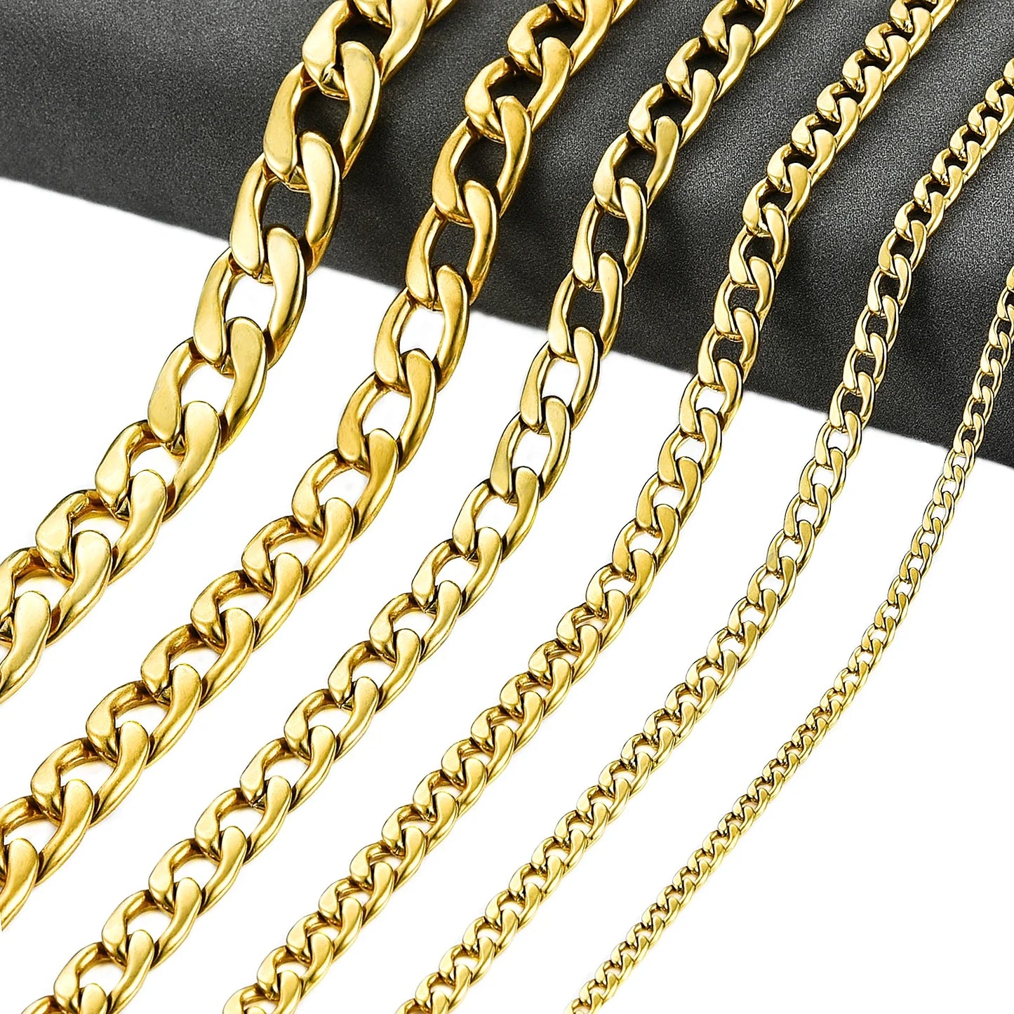 -Platte Gourmet Ketting Goudkleurig Cuban chain-Aramat Jewels