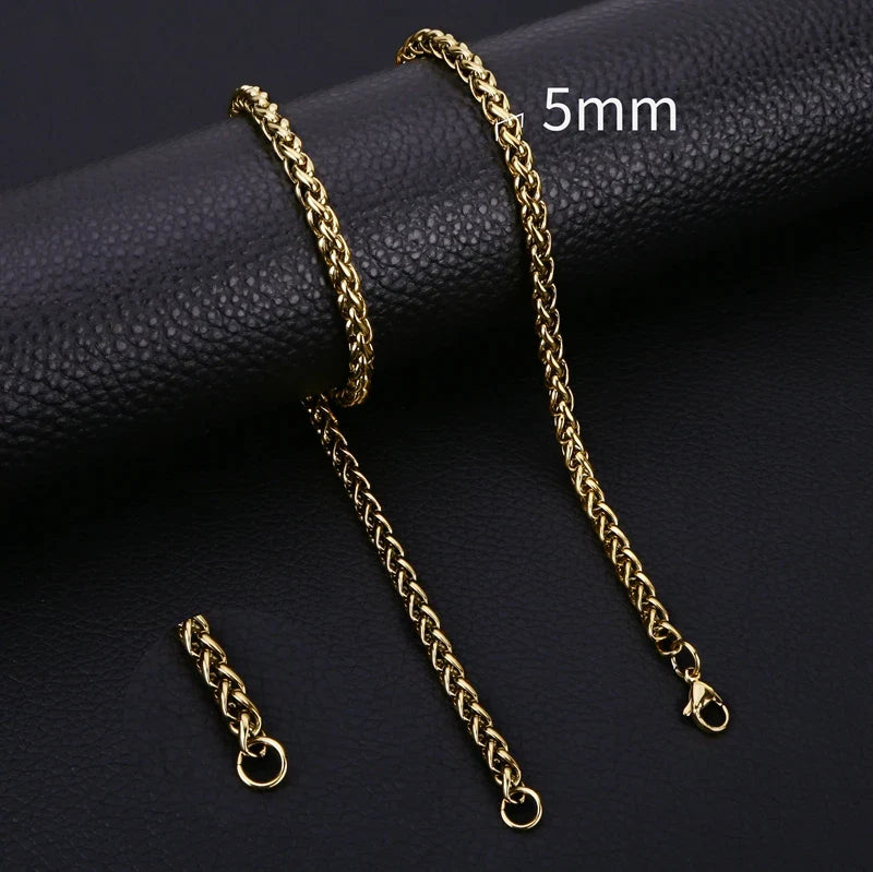 RVS Vossenstaart Schakelketting goudkleur