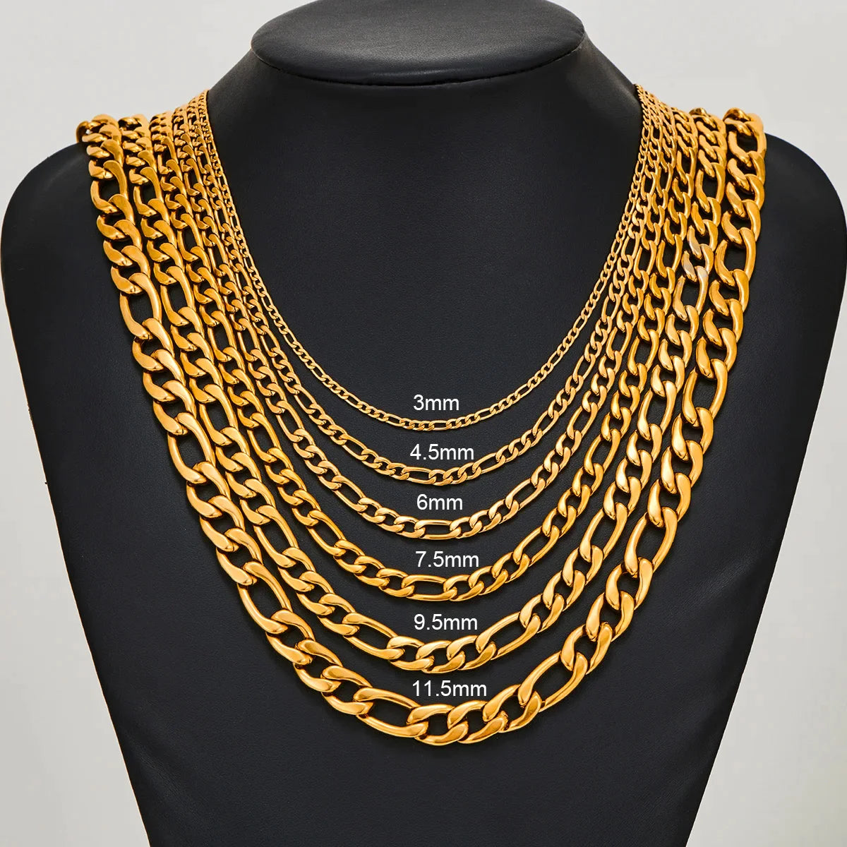 Goudkleurige Stalen Figaro Ketting