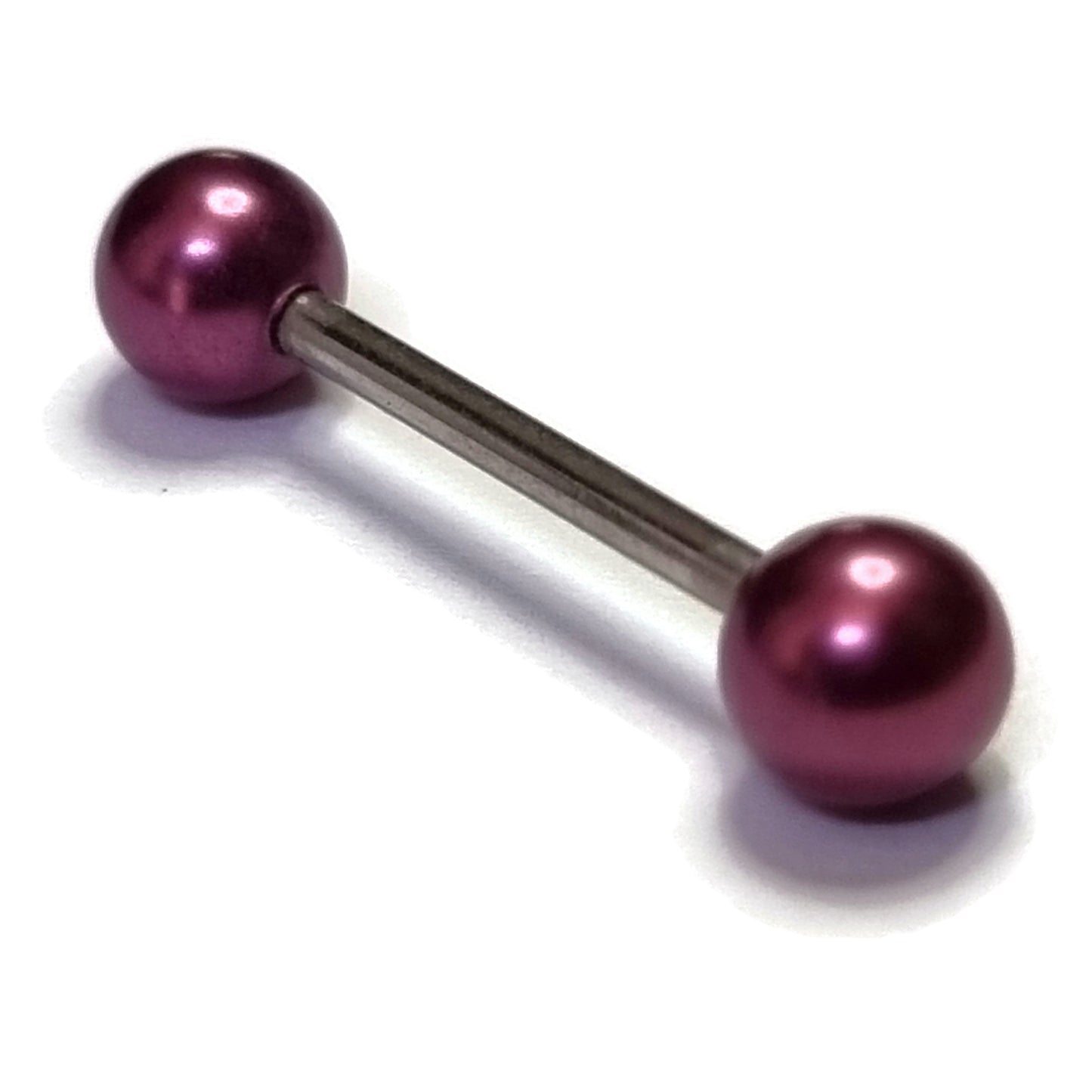 Tongpiercing Parel Paars 1.6mm 16mm 8720157093053 alles Aramat Jewels Barbell Chirurgisch staal dames Geen hanger paars parel piercing Piercings PVD Staal Tong tong105 tongpiercings Volwassenen
