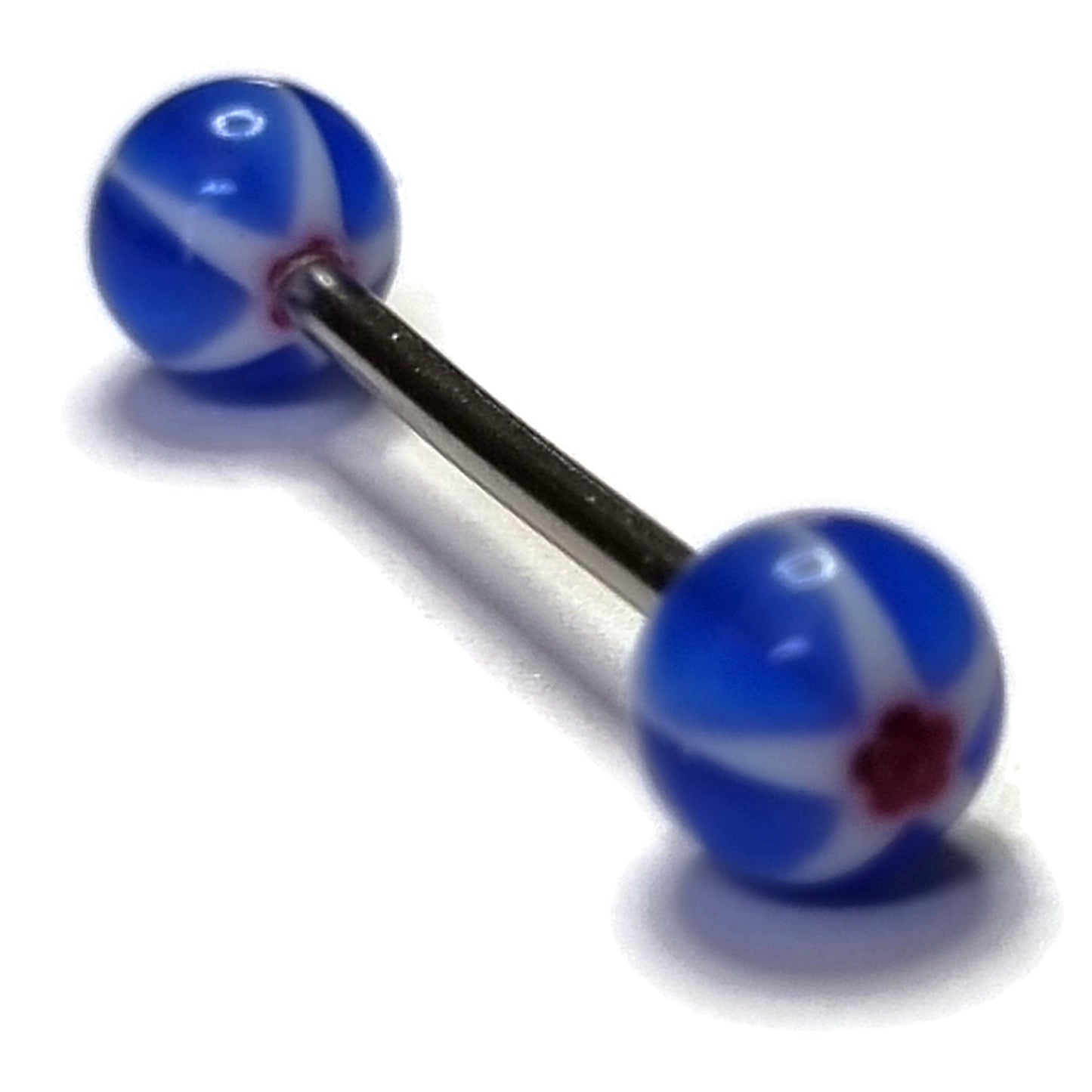 Balletjes Tongpiercing Acryl Ster 1.6mm 16mm 6mm 8720157098560 acryl alles Aramat Jewels Barbell blauw chirurgisch staal dames heren multikleurig nakijken PVD rood Staal ster Tong tong116 Tongpiercings uniseks unisex Volwassenen wit zilverkleurig