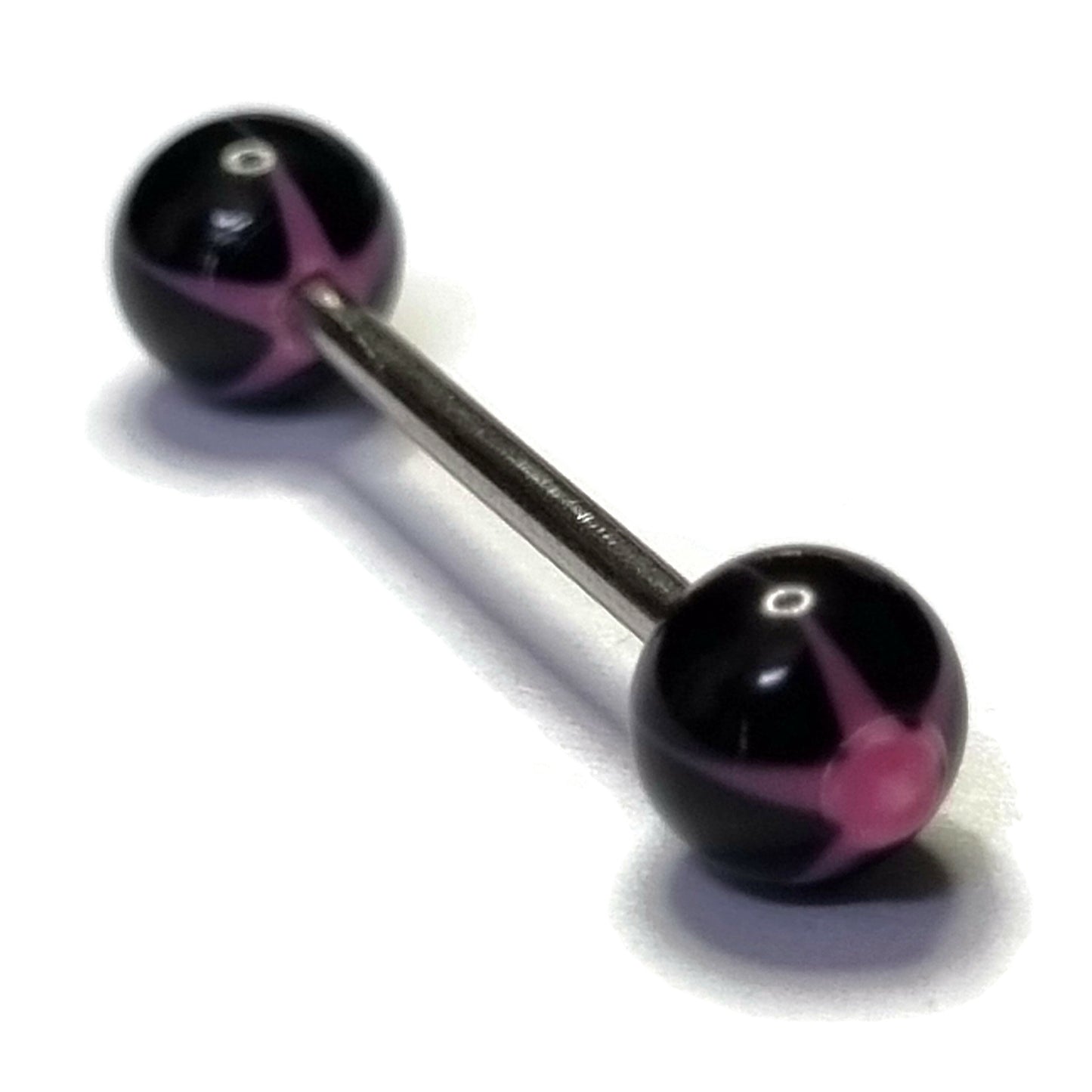 Balletjes Tongpiercing Acryl Ster Roze 1.6mm 16mm 6mm 8720157092346 acryl alles Aramat Jewels Barbell chirurgisch staal dames Geen edelsteen Geen steen heren Kleur_Zwart nakijken PVD roze Staal ster Tong tong117 Tongpiercings uniseks unisex Volwassenen zilverkleurig zwart