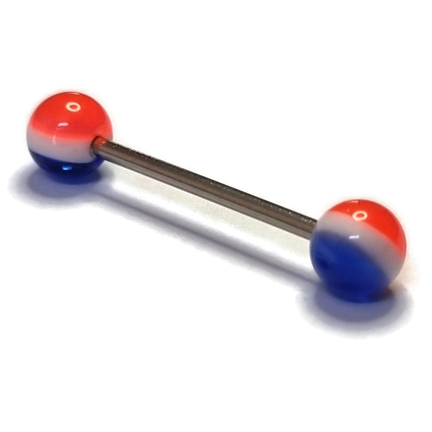 Tongpiercing Acryl Wit Blauw Roze 1.6mm 16mm 8720157009047 acryl alles Aramat Jewels Barbell blauw Chirurgisch staal dames Geen hanger heren piercing Piercings PVD roze staal Tong tong136 tongpiercings uniseks Volwassenen
