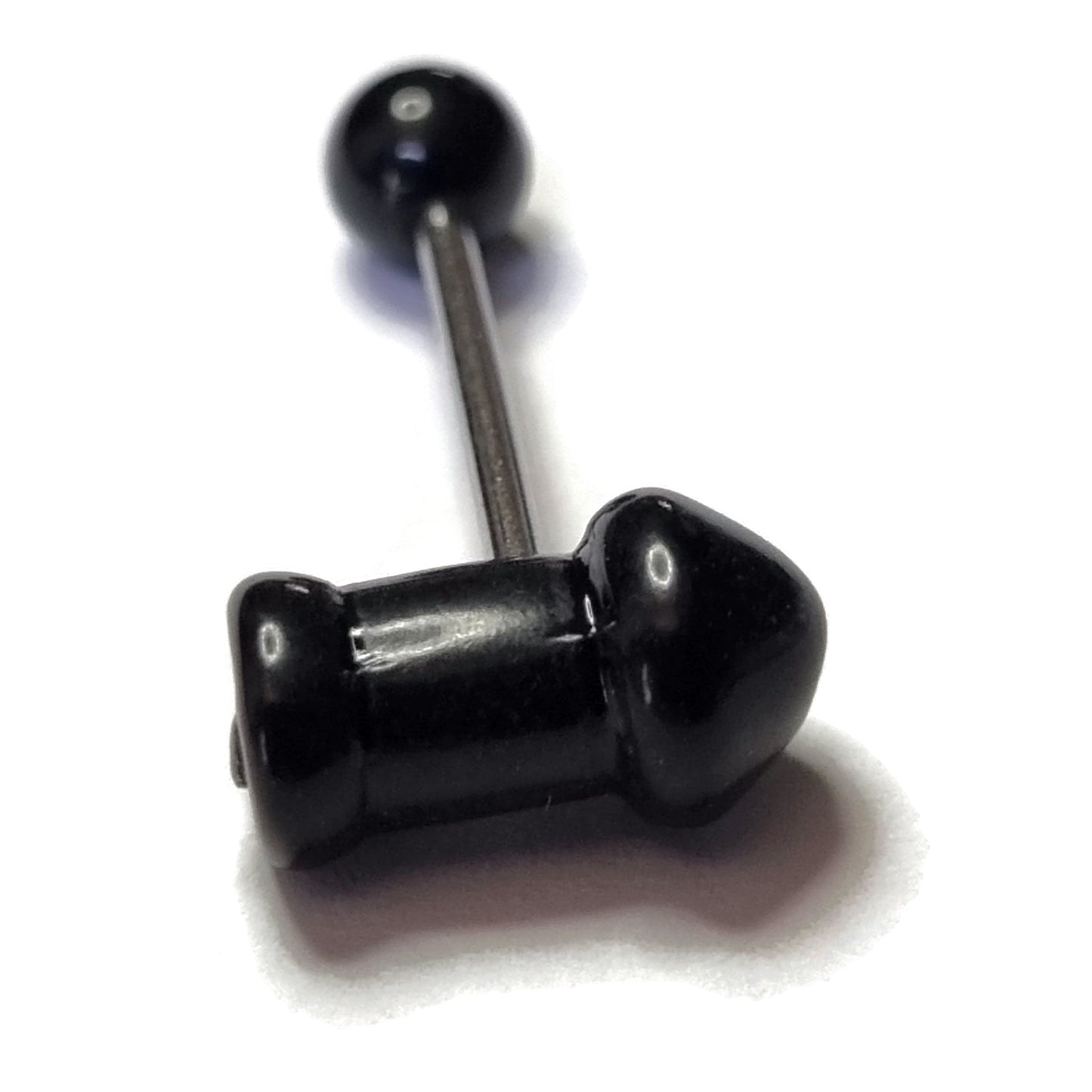 Tongpiercing Acryl Stout Zwart 1.6mm 16mm 8720157092377 acryl alles Aramat Jewels Barbell Chirurgisch staal dames Geen hanger heren piercing Piercings PVD Staal Tong tong186 tongpiercings uniseks Volwassenen zwart