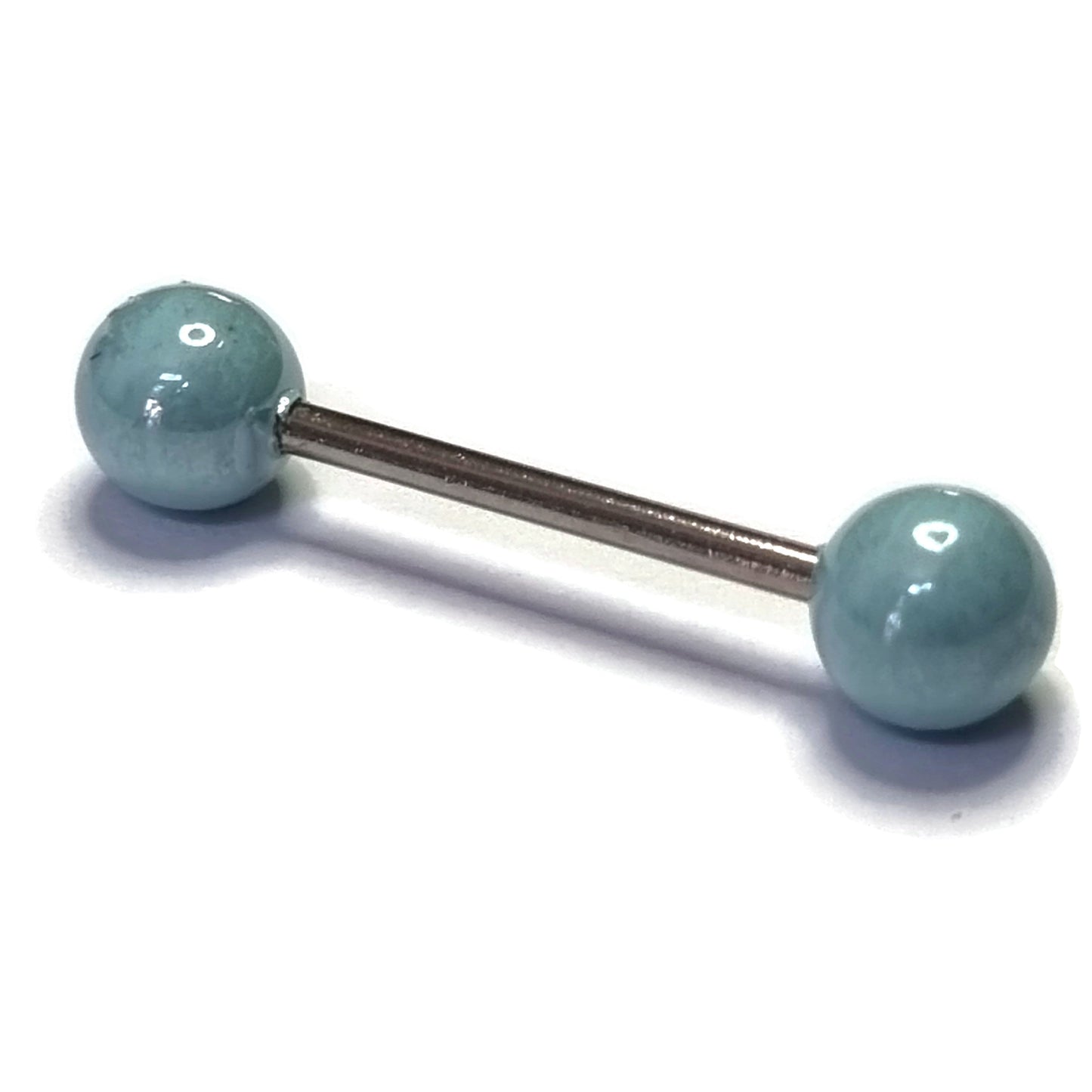 Parel Tongpiercing Chirurgisch Staal 16mm Mat Blauw 1.6mm 16mm 6mm acryl alles Aramat Jewels Barbell blauw chirurgisch staal creme dames geel Meerdere kleuren parel PVD rood roze Staal Tong tong196 Tongpiercings Volwassenen wit zilverkleurig Zwart