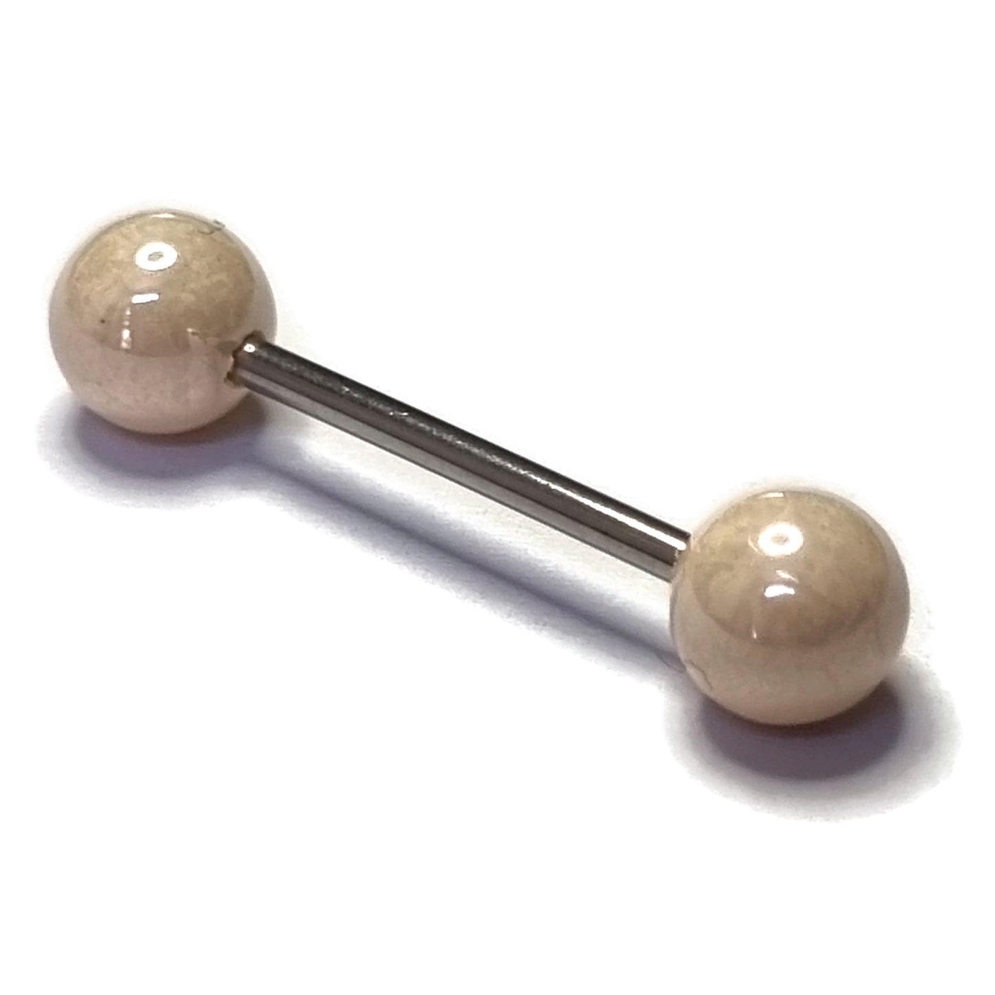 Parel Tongpiercing Chirurgisch Staal 16mm Creme 1.6mm 16mm 6mm acryl alles Aramat Jewels Barbell blauw chirurgisch staal creme dames geel Meerdere kleuren parel PVD rood roze Staal Tong tong196 Tongpiercings Volwassenen wit zilverkleurig Zwart