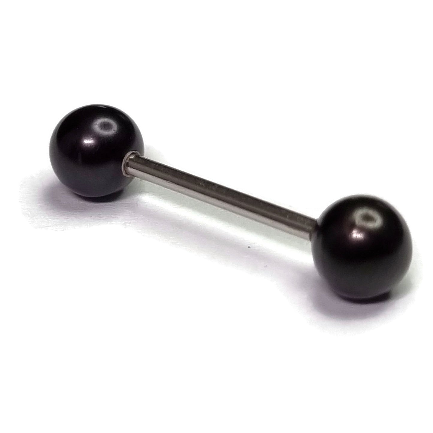 Parel Tongpiercing Chirurgisch Staal 16mm Zwart 1.6mm 16mm 6mm acryl alles Aramat Jewels Barbell blauw chirurgisch staal creme dames geel Meerdere kleuren parel PVD rood roze Staal Tong tong196 Tongpiercings Volwassenen wit zilverkleurig Zwart