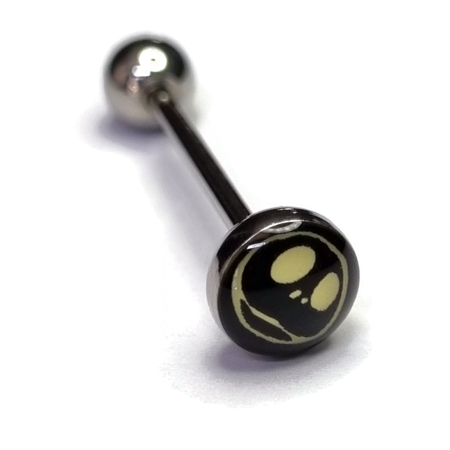 Tongpiercing Gezicht 1.6mm 19mm 8720157055488 acryl alles Aramat Jewels Barbell Chirurgisch staal dames Geen hanger heren piercing Piercings PVD Staal Tong tong59 tongpiercings uniseks Volwassenen
