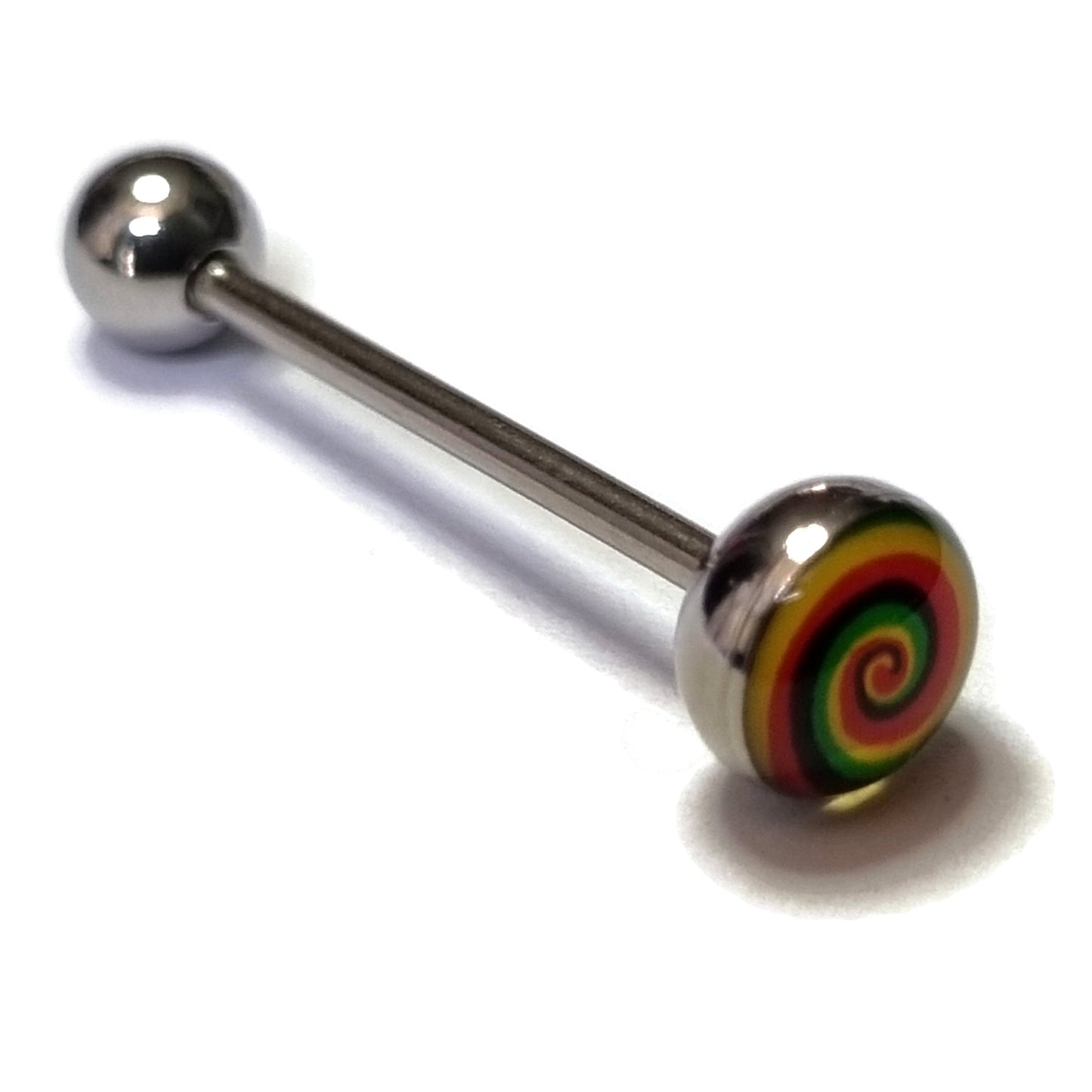 Tongpiercing Swirl 1.6mm 19mm 8720157061106 alles Aramat Jewels Barbell Chirurgisch staal dames Geen hanger heren piercing Piercings PVD Staal Tong tong87 tongpiercings uniseks Volwassenen