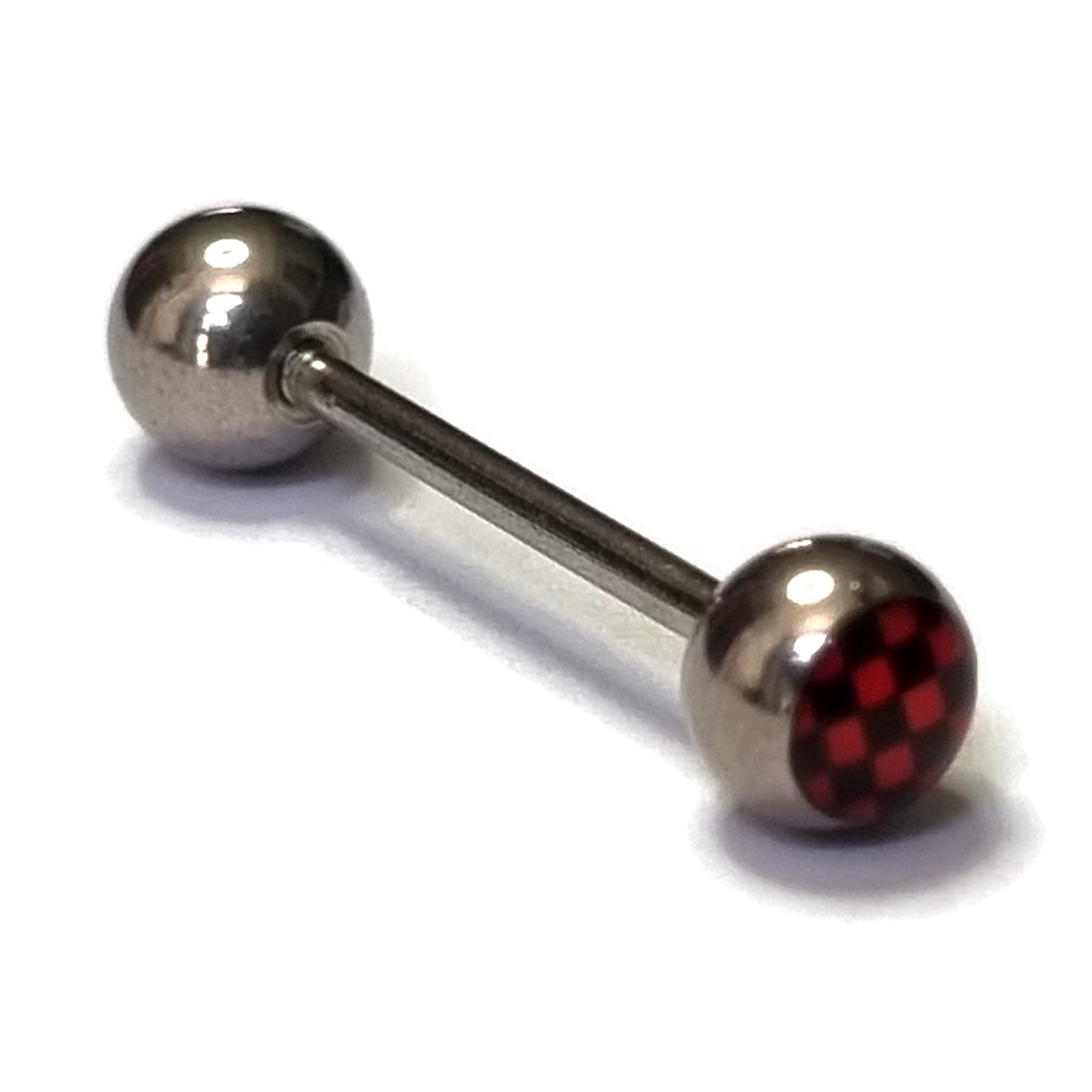 Tongpiercing Ruit 1.6mm 16mm 8720157092520 alles Aramat Jewels Barbell Chirurgisch staal dames Geen hanger heren piercing Piercings PVD ruit Staal Tong tong99 tongpiercings Volwassenen