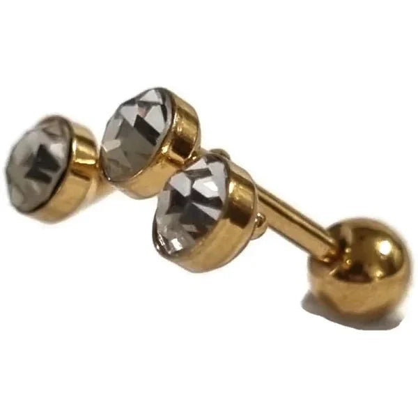 Een Paar Gouden En Zwarte Diamanten Oorbellen