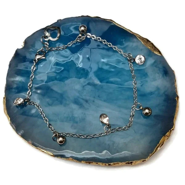 Bedel Armband-staal-zirkonia-zilverkleurig-19cm 19mm alles anker Aramat Jewels armbanden bedelarmband bol chirurgisch staal dames hart Met_steen PVD Schakelarmband Staal transparant Volwassenen zilverkleurig zirkonia Zonder_hanger