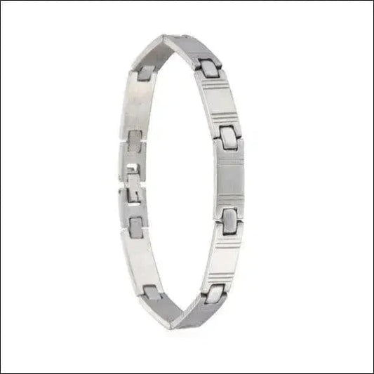 Edelstalen Armband 21cm Strepen 21cm 9mm alles Armbanden chirurgisch staal dames fantasie Geen_steen heren nakijken PVD Schakelarmband Staal strepen tekst uniseks Volwassenen zilverkleurig Zonder_hanger Zonder_steen