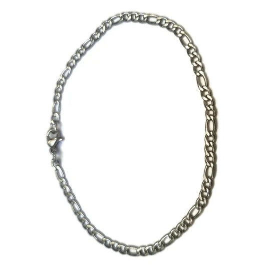 Figaro Armband Staal 20cm 3mm Zilverkleurig 20cm 3mm alles Aramat Jewels armbanden chirurgisch staal dames figaro Geen edelsteen Geen_steen heren PVD Schakelarmband Staal Volwassenen zilverkleurig Zonder_hanger Zonder_steen