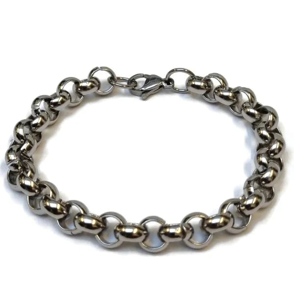 Jasseron Armband Staal 21cm 9mm Zilverkleurig 21cm 9mm alles armbanden chirurgisch staal dames Geen_steen heren jasseron nakijken PVD Schakelarmband Staal tekst uniseks Volwassenen zilverkleurig Zonder_hanger Zonder_steen