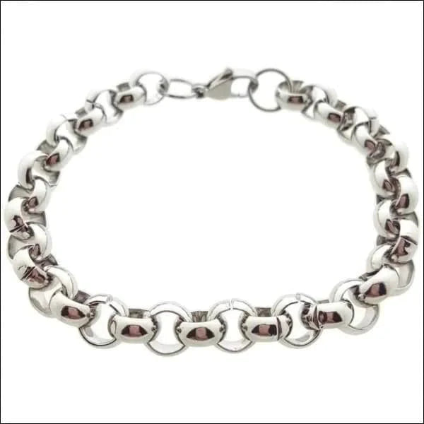 Jasseron Armband Staal 21cm 9mm Zilverkleurig 21cm 9mm alles armbanden chirurgisch staal dames Geen_steen heren jasseron nakijken PVD Schakelarmband Staal tekst uniseks Volwassenen zilverkleurig Zonder_hanger Zonder_steen