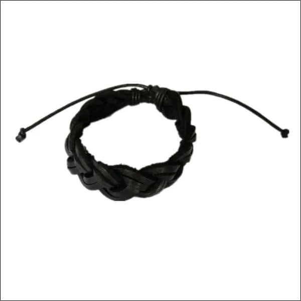Leren Armband Gevlochten Zwart 16mm alles armbanden dames Geen hanger Geen_steen heren leer Lerenarmband nakijken tekst uniseks verstelbaar Volwassenen Zonder_hanger Zonder_steen zwart
