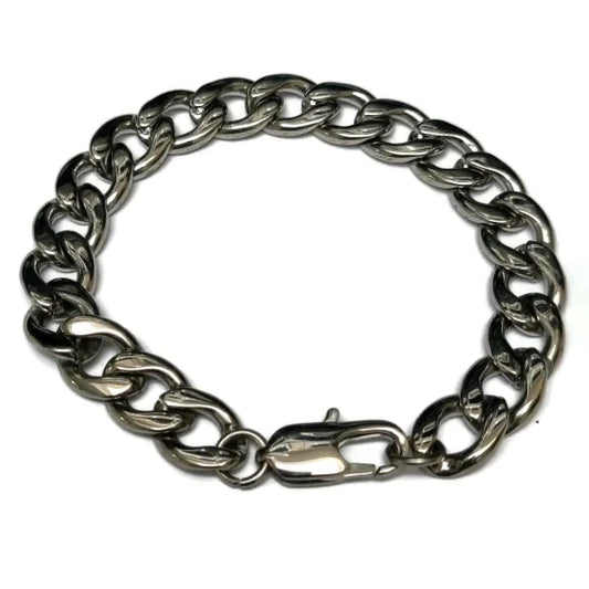 Rvs Armband Gourmet 10mm 18cm Staal Zilver Kleur 10mm 18cm alles armbanden chirurgisch staal dames Geen hanger Geen_Parel Geen_steen gourmet heren nakijken PVD Schakelarmband Staal tekst uniseks Volwassenen zilverkleurig Zonder_hanger Zonder_steen