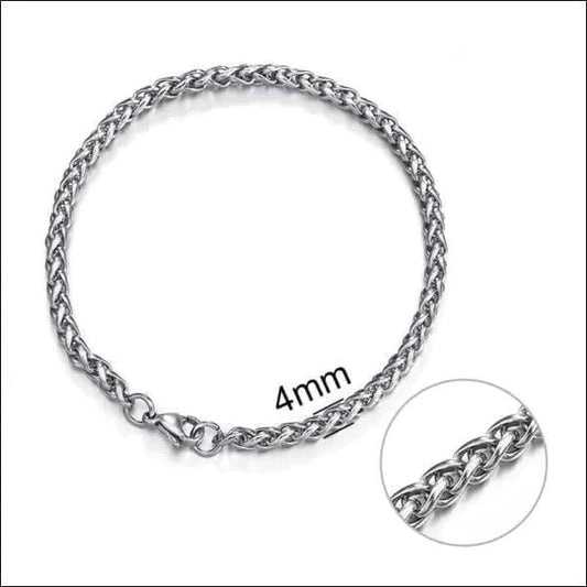 Rvs Vossenstaart Armband Staal 21cm 4mm 21cm 4mm 8720157058670 alles Aramat Jewels armbanden chirurgisch staal dames Geen edelsteen Geen_steen heren PVD Schakelarmband Staal uniseks Volwassenen vossenstaart zilverkleurig Zonder_hanger Zonder_steen