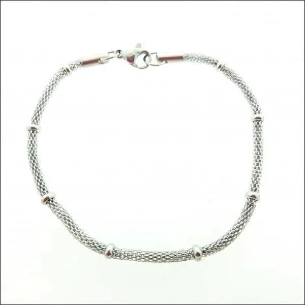 Stalen Armband Mesh 2,5mm 17cm 17cm 2.5mm alles Aramat Jewels armbanden bolletjes chirurgisch staal dames Geen hanger Geen_Parel Geen_steen heren kraal mesh nakijken PVD Schakelarmband Staal tekst Volwassenen zilverkleurig Zonder_hanger Zonder_steen