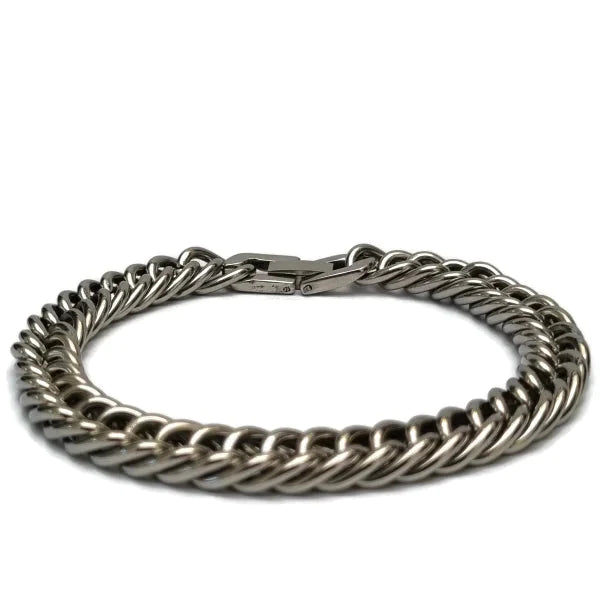 Stalen Brede Armband 9mm 21cm 21cm 8720157007197 9mm alles Aramat Jewels armbanden chirurgisch staal dames Geen hanger Geen_Parel Geen_steen gourmet heren nakijken PVD Schakelarmband Staal tekst uniseks Volwassenen zilverkleurig