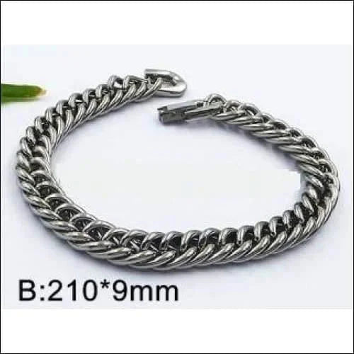 Stalen Brede Armband 9mm 21cm 21cm 8720157007197 9mm alles Aramat Jewels armbanden chirurgisch staal dames Geen hanger Geen_Parel Geen_steen gourmet heren nakijken PVD Schakelarmband Staal tekst uniseks Volwassenen zilverkleurig