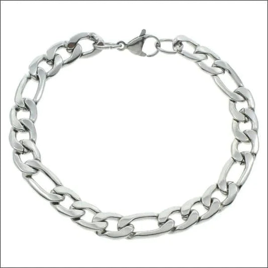 Stalen Figaro Armband 7.5mm 20cm 20cm 7.5mm 8720157054429 alles Aramat Jewels armbanden chirurgisch staal dames figaro Geen hanger Geen_Parel Geen_steen heren PVD Schakelarmband Staal uniseks Volwassenen zilverkleurig
