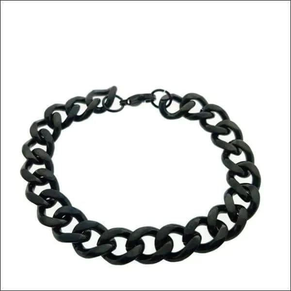 Stalen Gourmetarmband Zwart 12mm 21cm 12mm 21cm alles Aramat Jewels armbanden chirurgisch staal dames Geen hanger Geen_steen gourmet heren nakijken PVD Schakelarmband Staal tekst uniseks Volwassenen Zonder_hanger Zonder_steen zwart