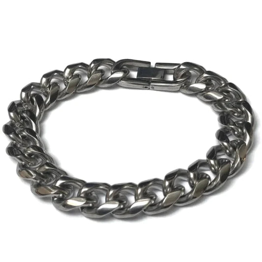 Stalen Schakelarmband Gourmet 21cm 12mm 12mm 21cm alles Aramat Jewels armband armbanden chirurgisch staal dames Geen_steen gourmet heren nakijken polsmaat PVD Schakelarmband Staal stalen tekst uniseks Volwassenen zilverkleurig Zonder_hanger Zonder_steen