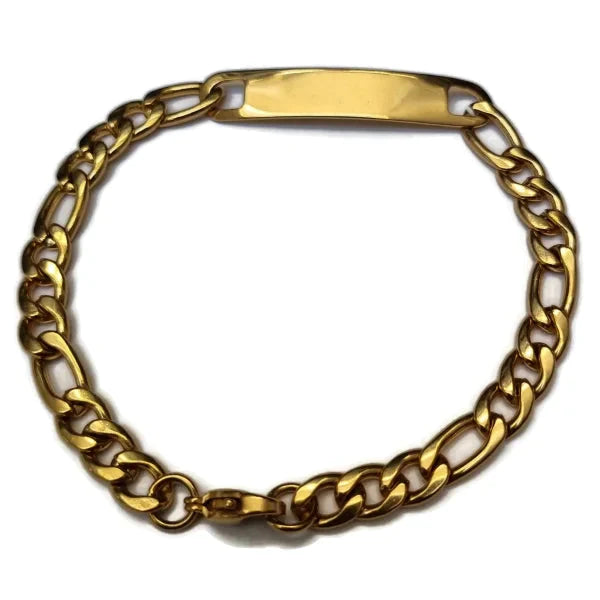 Uniseks Plaatarmbandje Staal 22cm 8mm Goudkleurig 22cm 8mm alles armbanden chirurgisch staal dames figaro Geen hanger Geen_Parel Geen_steen goudkleurig moederdag plaatarmband PVD Schakelarmband Staal Volwassenen Zonder_hanger Zonder_steen