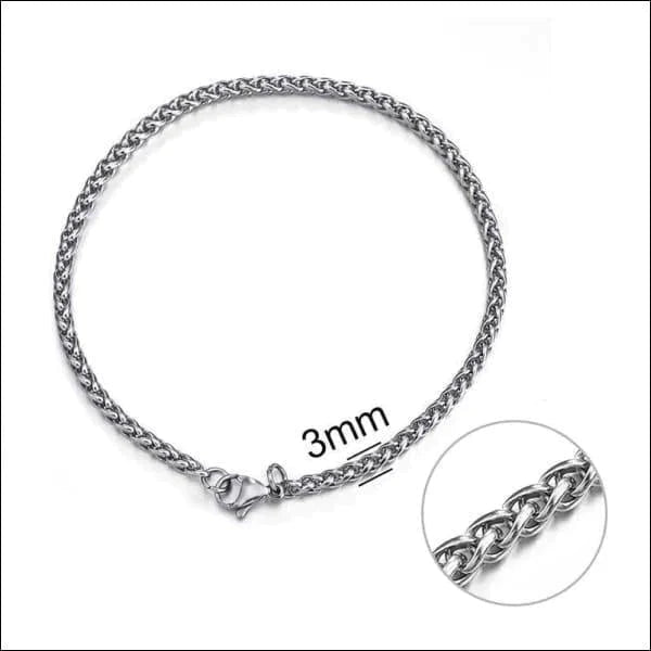 Vossenstaart Armband Staal 20cm 3mm Zilverkleurig 20cm 3mm 8720157061113 alles Aramat Jewels armbanden chirurgisch staal dames Geen edelsteen Geen_steen gepolijst heren PVD Schakelarmband Staal uniseks Volwassenen vossenstaart zilverkleurig Zonder_hanger Zonder_steen