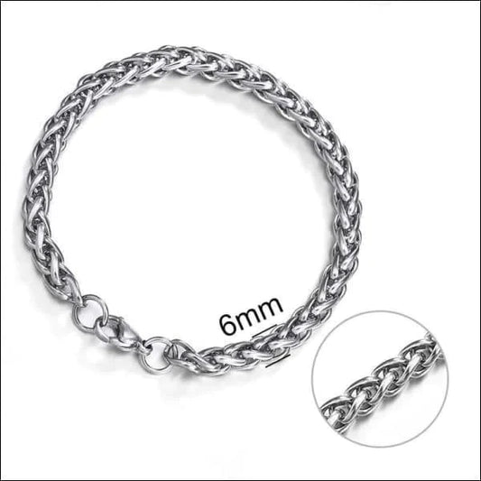 Vossenstaart Armband Staal 21cm 6mm 21cm 6mm 8720157057024 alles Aramat Jewels armbanden chirurgisch staal dames Geen edelsteen Geen hanger Geen_steen heren PVD Schakelarmband Staal uniseks Volwassenen vossenstaart zilverkleurig Zonder_hanger Zonder_steen
