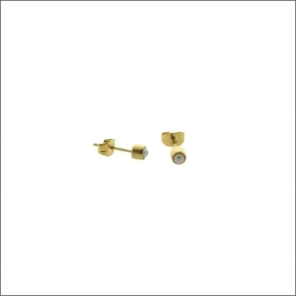 Parel Oorbellen-4mm-staal- 4mm 8720157009931 alles Aramat Jewels chirurgisch staal dames geel Geen hanger Geen oormodel goudkleurig grijs kinderen Kleur_Goudkleurig Kleur_Zwart Meerdere kleuren oorbellen parel PVD roze Staal Volwassenen wit zilverkleurig Zwart zweerknopjes
