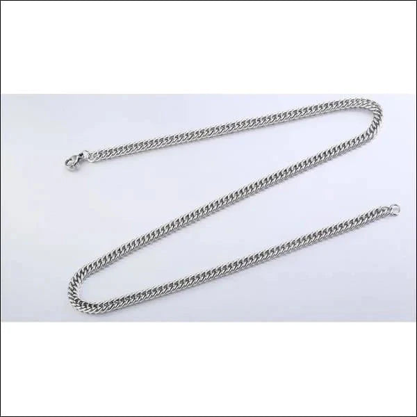 Gourmetketting Staal Zilverkleurig 5mm 60cm 5mm 60cm alles chirurgisch staal dames Geen edelsteen gourmet Halskettingen heren nakijken niet geupdated PVD Schakelketting Staal tekst uniseks unisex Volwassenen zilverkleurig zonder hanger Zonder_hanger
