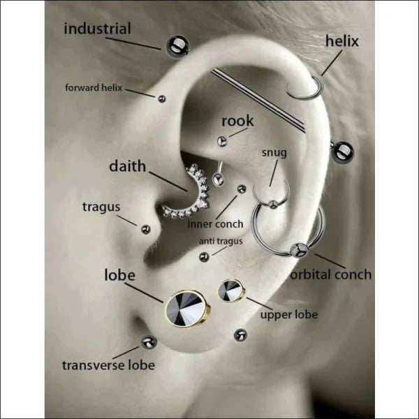 Stalen Helixpiercing Hart 1.2mm 6mm alles chirurgisch staal dames hart Helix helixpiercings Labret nakijken Oor piercing Piercings PVD Staal Stud tekst Volwassenen zilverkleurig Zonder_steen