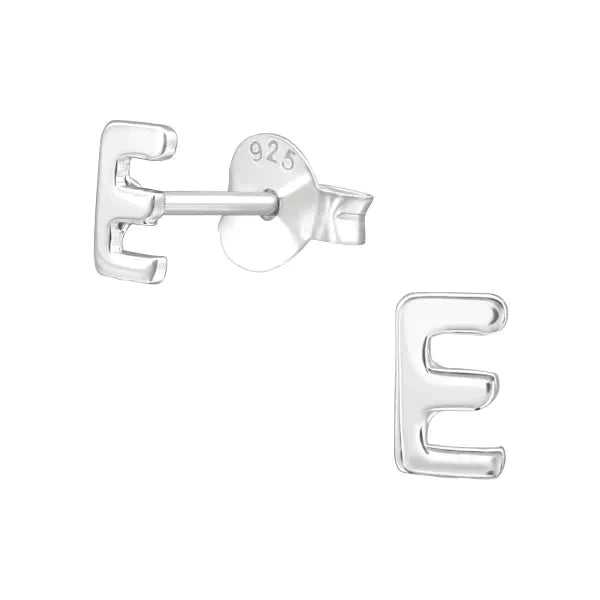 Zilveren Initiaal Oorbellen Letter - E-5x3mm 3mm 5mm 8720157048701 alles Aramat Jewels ® dames elf925 Geen hanger Geen oormodel Geen_Parel Geen_steen kinderen let-B letter Meerdere Maten Meerdere Varianten oorbellen silver zilver Zonder_hanger Zonder_steen