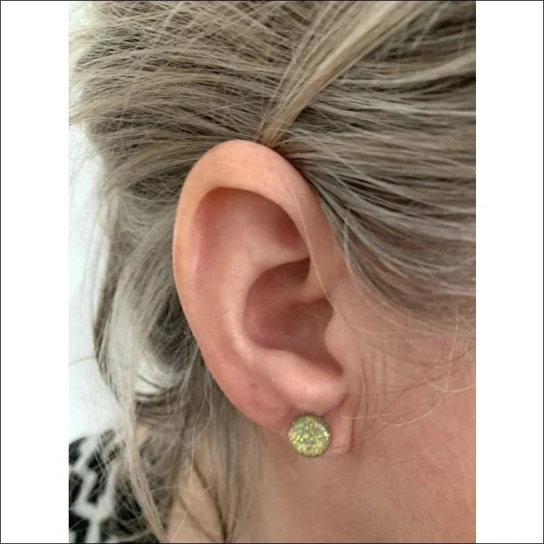 Oorbellen | Glitter Oorstekers Acryl Staal 8mm