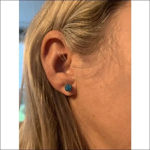 Oorbellen | Shamballa Bolletjes Oorstekers Aqua