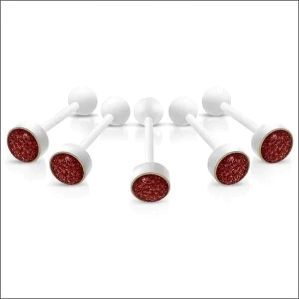 Bioplast Tongpiercing Wit Glitter - Robijn Rood 1.6mm 16mm 8mm alles Aramat Jewels Barbell bioplast blauw dames Donker Rood Geen hanger Geen_steen glitter groen heren Meerdere kleuren oranje paars piercing Piercings rood Tong Tongpiercings uniseks Volwassenen wit