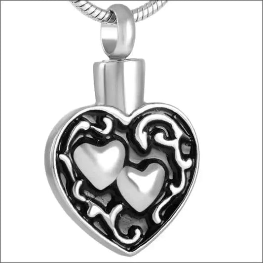 Ashanger 2Hartjes Staal 18mm 30mm 8720157055839 alles Aramat Jewels ashangers Assieraad chirurgisch staal Gedenkhangers gedenksieraden hang689-8539 hart Kleur_Zwart nakijken niet geupdated PVD staal uniseks Volwassenen zilverkleurig zwart