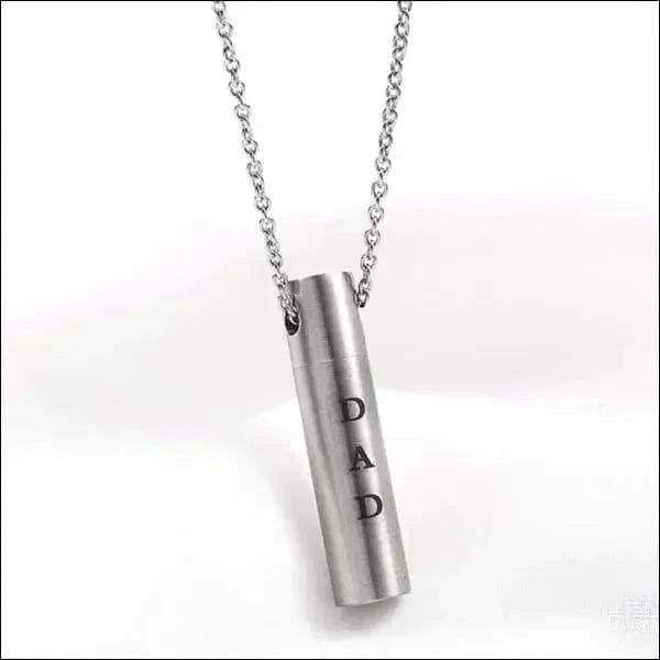 Stalen Ashanger Vader Ronde-Buis-Zilverkleur-3cm alles Aramat Jewels ashangers Assieraad chirurgisch staal gedenkhangers gedenksieraden Geen hanger Geen_Parel hart Hart met vleugels-Dad-2x5cm Hart-Dad-3.2x1.9mm Hart-Dad-3x1.8mm Meerdere Varianten My dad love always-2.8x1.7mm PVD staal uniseks vader Volwassenen zilverkleurig zonder_ketting zwart